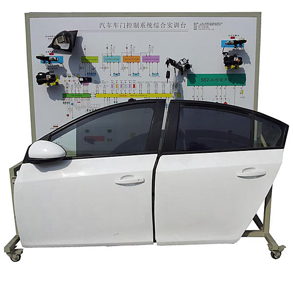 汽車電動門與中控鎖實訓臺(圖1) 汽車電動門與中控鎖實驗臺,透明沖壓實驗臺