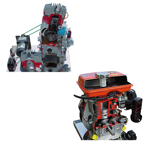 摩托車發動機解剖實驗裝置(圖1) 摩托車發動機解剖實驗裝置,電動車能量管理系統實驗臺